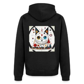 Symphonie der Symmetrie - Unisex Premium Bio Zip Hoodie - Schwarz - Hinten - Nico (187cm)