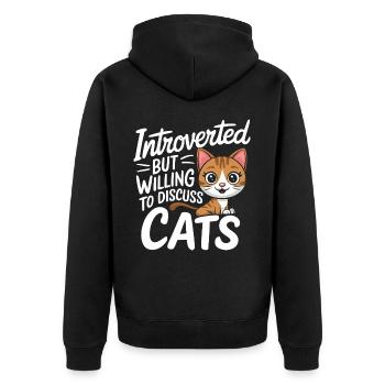 Introvertierter asozialer introvertierter - Unisex Premium Bio Zip Hoodie - Schwarz - Hinten - Nico (187cm)