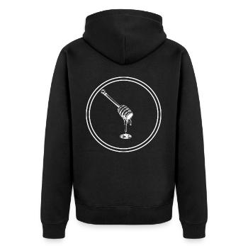 Ciseau à bâton icône apiculteur - Veste à capuche bio Premium Unisexe - noir - Dos - Nico (187cm)