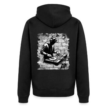 Disc-jockey - Veste à capuche bio Premium Unisexe - noir - Dos - Nico (187cm)