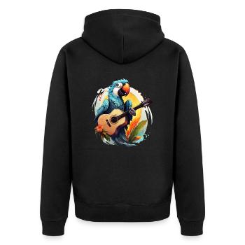 Tropical Melodies - Unisex Premium Organic Zip Hoodie - black - Back - Nico (187cm)