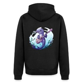 Ocean Melodies - Unisex Premium Organic Zip Hoodie - black - Back - Nico (187cm)