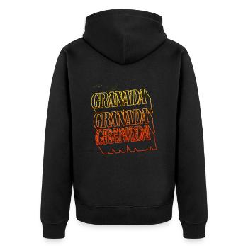 Grenade Espagne Ville Skyline Home Font - Veste à capuche bio Premium Unisexe - noir - Dos - Nico (187cm)