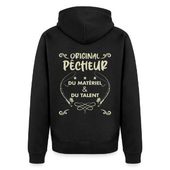 Original Pêcheur Du Matériel Et Du Talent - Veste à capuche bio Premium Unisexe - noir - Dos - Nico (187cm)