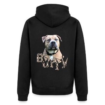 American Bully color - Unisex Premium Organic Zip Hoodie - black - Back - Nico (187cm)