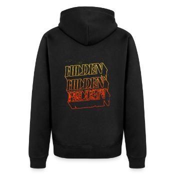 Hilden Germany City Skyline Home Font - Unisex Premium Organic Zip Hoodie - black - Back - Nico (187cm)