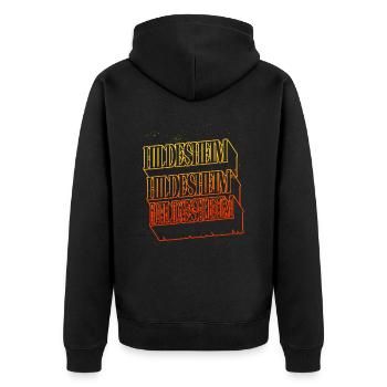 Hildesheim Allemagne City Skyline Font - Veste à capuche bio Premium Unisexe - noir - Dos - Nico (187cm)