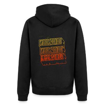 Karlsruhe Allemagne City Skyline Home Font - Veste à capuche bio Premium Unisexe - noir - Dos - Nico (187cm)