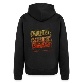 Cambridge Angleterre UK City Skyline Home Font - Veste à capuche bio Premium Unisexe - noir - Dos - Nico (187cm)