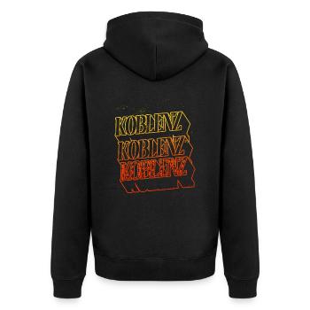 Koblenz Germany City Skyline Home Font - Unisex Premium Organic Zip Hoodie - black - Back - Nico (187cm)
