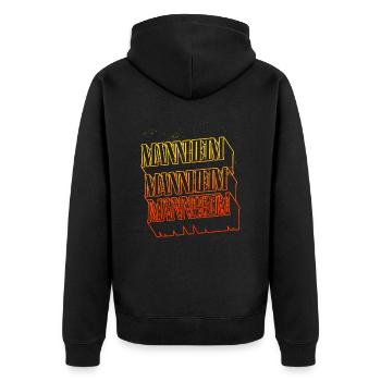 Mannheim Germany City Skyline Home Font - Unisex Premium Organic Zip Hoodie - black - Back - Nico (187cm)
