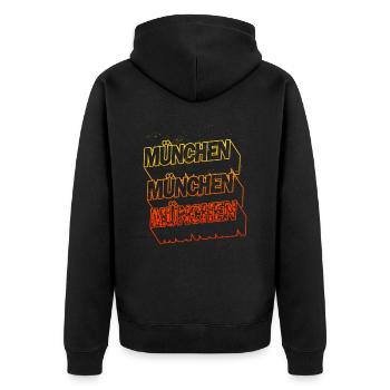 Munich Germany City Skyline Home Font - Unisex Premium Organic Zip Hoodie - black - Back - Nico (187cm)