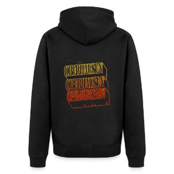 Oberhausen Deutschland Stadt Skyline Schrift - Unisex Premium Bio Zip Hoodie - Schwarz - Hinten - Nico (187cm)