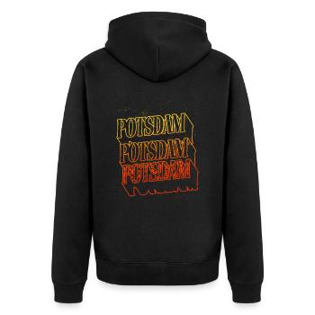 Potsdam Deutschland Stadt Skyline Heimat Schrift - Unisex Premium Bio Zip Hoodie - Schwarz - Hinten - Nico (187cm)