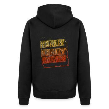 Recklinghausen Deutschland Stadt Skyline Schrift - Unisex Premium Bio Zip Hoodie - Schwarz - Hinten - Nico (187cm)