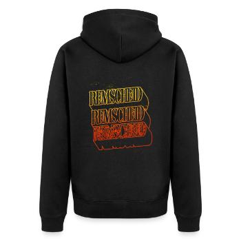 Remscheid Germany City Skyline Accueil - Veste à capuche bio Premium Unisexe - noir - Dos - Nico (187cm)