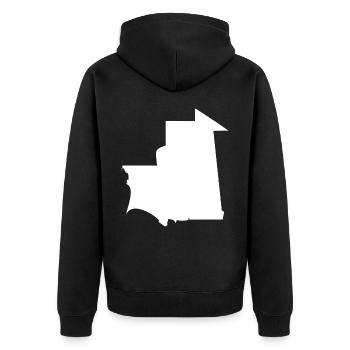 Mauritania map flag - Unisex Premium Organic Zip Hoodie - black - Back - Nico (187cm)