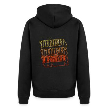 Trier Germany City Skyline Home Font - Unisex Premium Organic Zip Hoodie - black - Back - Nico (187cm)
