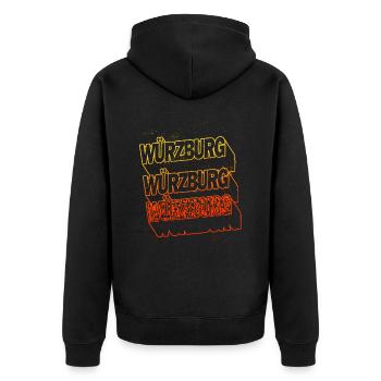 Würzburg Allemagne City Skyline Home Font - Veste à capuche bio Premium Unisexe - noir - Dos - Nico (187cm)