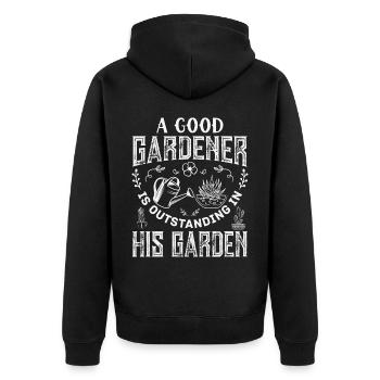 Jardiniers amateurs, jardiniers de fruits et légumes - Veste à capuche bio Premium Unisexe - noir - Dos - Nico (187cm)