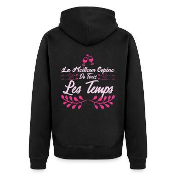 La Meilleure copine de tous les temps. Cadeau. - Veste à capuche bio Premium Unisexe - noir - Dos - Nico (187cm)