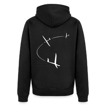 Glider Gliding Gliding Glider - Unisex Premium Organic Zip Hoodie - black - Back - Nico (187cm)