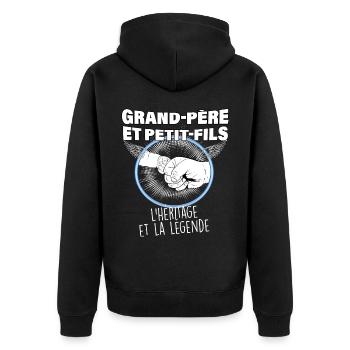 Grand-père et petit-fils l'héritage et la légende - Veste à capuche bio Premium Unisexe - noir - Dos - Nico (187cm)