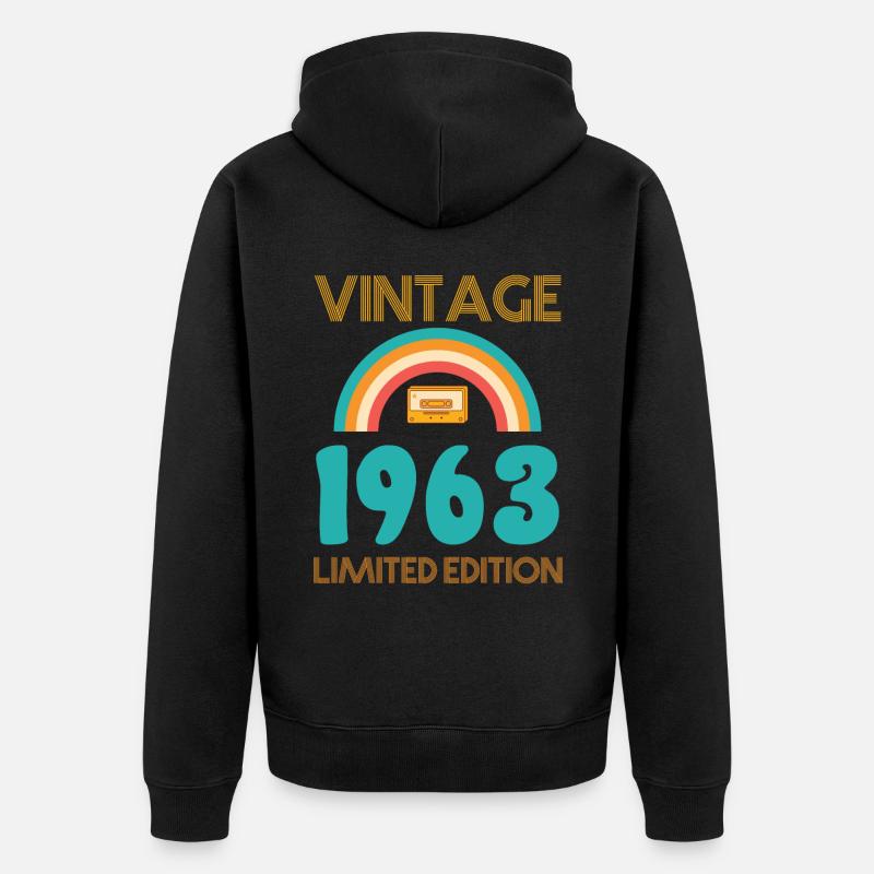 Rétro Classique 1963 - Veste à capuche bio Premium Unisexe - noir