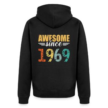 Tout simplement génial depuis 1969 - toujours imbattable - Veste à capuche bio Premium Unisexe - noir - Dos - Nico (187cm)