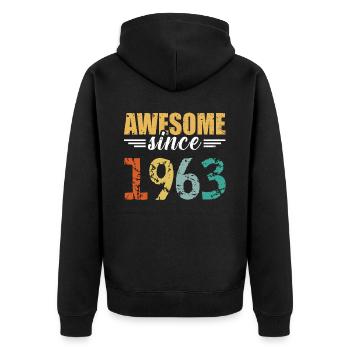 Légendaire depuis 1963 - tout simplement génial! - Veste à capuche bio Premium Unisexe - noir - Dos - Nico (187cm)