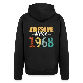 Légendaire depuis 1968 - tout simplement génial! - Veste à capuche bio Premium Unisexe - noir - Dos - Nico (187cm)