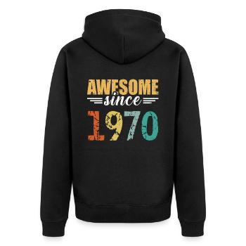 Tout simplement génial depuis 1970 - toujours imbattable - Veste à capuche bio Premium Unisexe - noir - Dos - Nico (187cm)