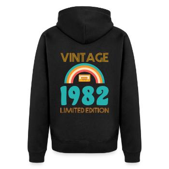 Rétro Classique 1982 - Veste à capuche bio Premium Unisexe - noir - Dos - Nico (187cm)