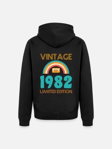 Rétro Classique 1982 - Veste à capuche bio Premium Unisexe - noir