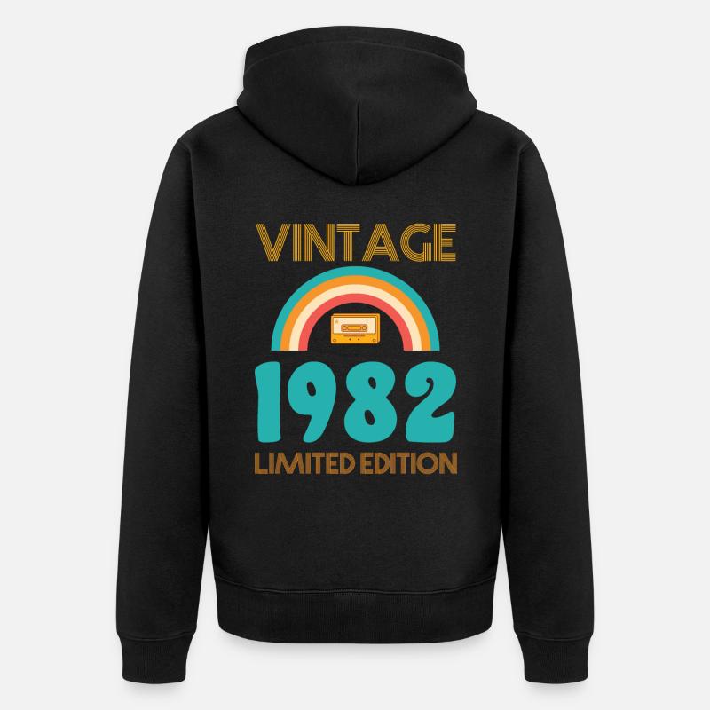 Rétro Classique 1982 - Veste à capuche bio Premium Unisexe - noir