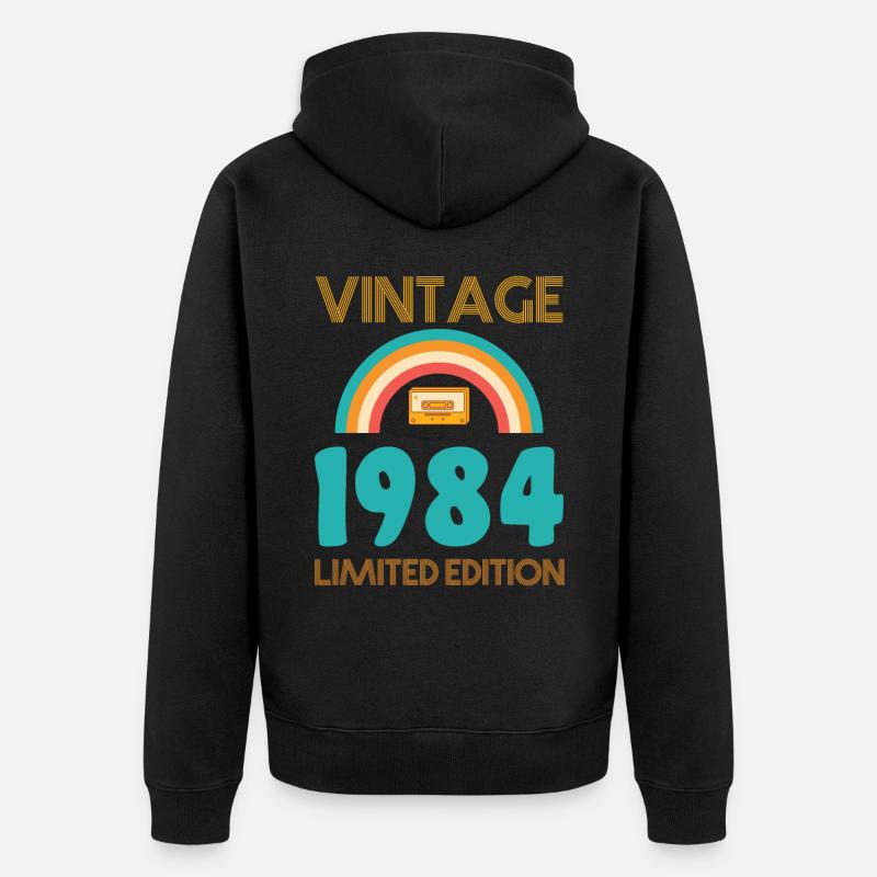 Rétro Classique 1984 - Veste à capuche bio Premium Unisexe - noir