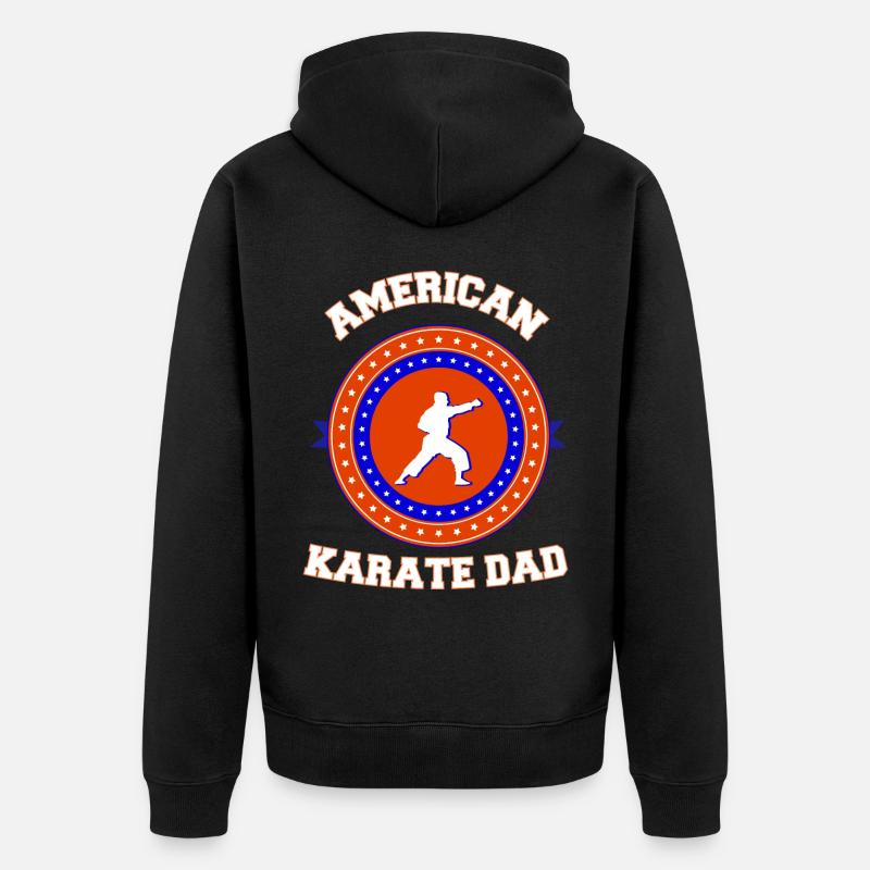 Papa de karaté américain - Veste à capuche bio Premium Unisexe - noir