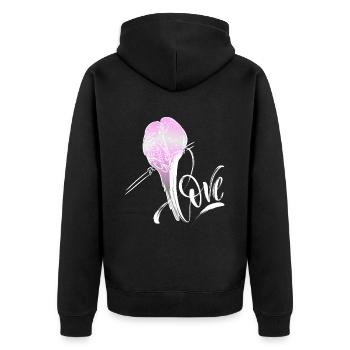 Rosenbauchsittich, Bourkesittich lustiger Spruch - Unisex Premium Bio Zip Hoodie - Schwarz - Hinten - Nico (187cm)