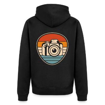 Photographer - Unisex Premium Organic Zip Hoodie - black - Back - Nico (187cm)
