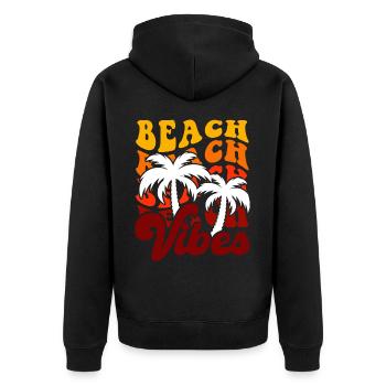 Beach Vibes - Unisex Premium Organic Zip Hoodie - black - Back - Nico (187cm)