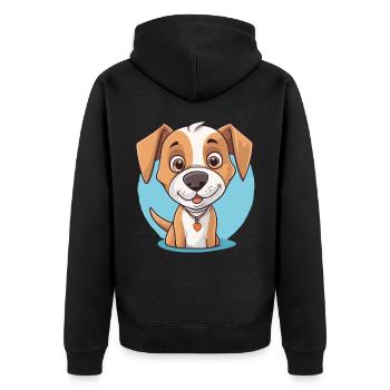 Conception de chien mignon pour les propriétaires de chiens - Veste à capuche bio Premium Unisexe - noir - Dos - Nico (187cm)