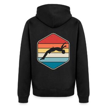 Swimming Float - Unisex Premium Organic Zip Hoodie - black - Back - Nico (187cm)