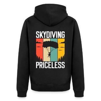 Skydiving - Unisex Premium Bio Zip Hoodie - Schwarz - Hinten - Nico (187cm)