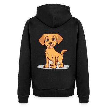 Conception de chien mignon pour les propriétaires de chiens - Veste à capuche bio Premium Unisexe - noir - Dos - Nico (187cm)