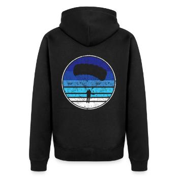 Skydiving - Unisex Premium Bio Zip Hoodie - Schwarz - Hinten - Nico (187cm)