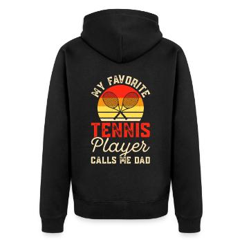 Tennis - Veste à capuche bio Premium Unisexe - noir - Dos - Nico (187cm)