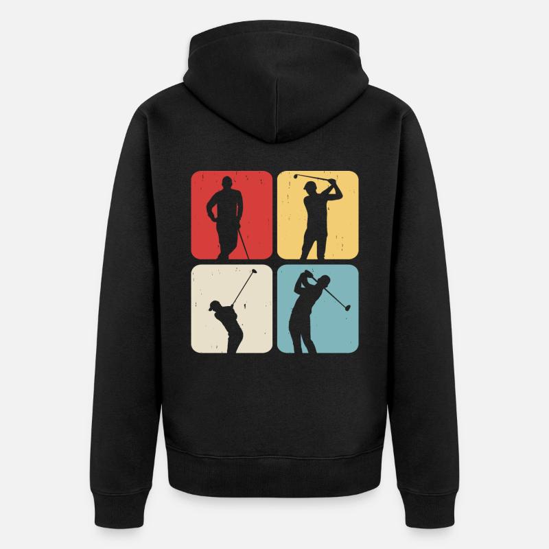 Golf Golfer - Unisex Premium Bio Zip Hoodie - Schwarz