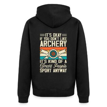 Archer de tir à l’arc - Veste à capuche bio Premium Unisexe - noir - Dos - Nico (187cm)