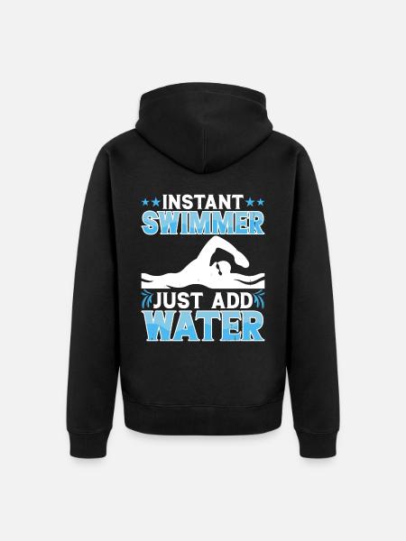 Swimming Float - Unisex Premium Organic Zip Hoodie - black