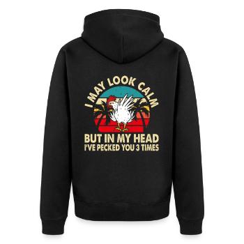 Chickens Chicken - Unisex Premium Organic Zip Hoodie - black - Back - Nico (187cm)